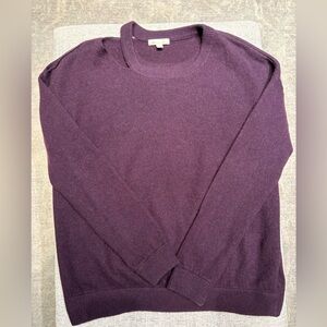 Purple cashmere sweater with neck cutout detail